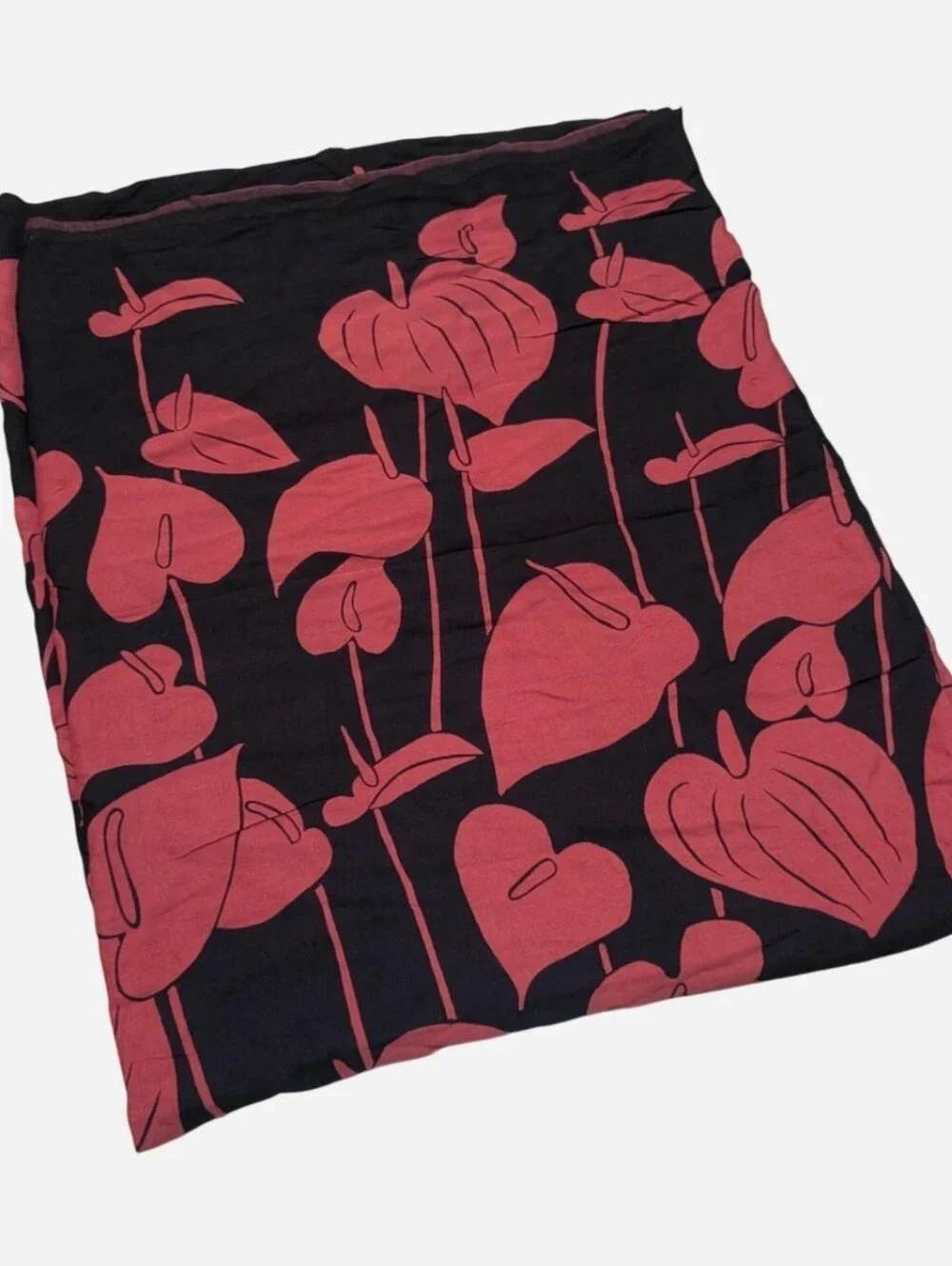 NWT New Casual Movements Hawaii pareo sarong scarf wrap Red anthurium peace lily